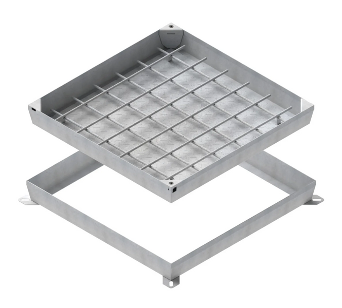 Люк технологічний сталевий оцинкований Pro 400х400 Unifill H80 B125 30414.8-3 фото